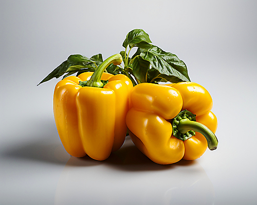 JPG 스튜디오촬영 편집이미지 잎 채소 파프리카 사람없음 노란색 두개 편집실사 AI포토 AI콘텐츠 식물 컬러 2 실내 CG 파일형식