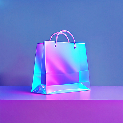 JPG 편집이미지 사람없음 쇼핑 컬러풀 쇼핑백 디지털합성 오브젝트 홀로그램 이미지편집 편집실사 AI컴퓨터그래픽 AI콘텐츠 컬러 가방 CG 파일형식