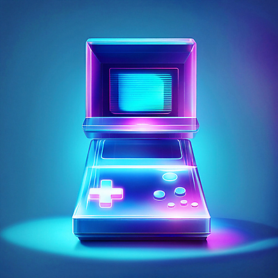 JPG 편집이미지 사람없음 컬러풀 게임기 디지털합성 오브젝트 홀로그램 이미지편집 편집실사 AI컴퓨터그래픽 AI콘텐츠 컬러 CG 파일형식