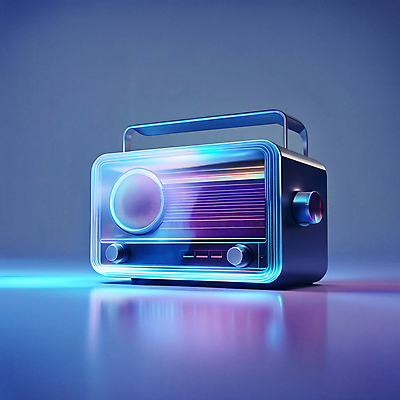 JPG 편집이미지 사람없음 컬러풀 디지털합성 오브젝트 라디오 홀로그램 이미지편집 편집실사 AI컴퓨터그래픽 AI콘텐츠 컬러 전자제품 CG 파일형식