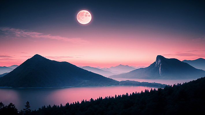 JPG 구름 편집이미지 바다 자연 밤하늘 산 풍경 사람없음 안개 달 디지털합성 편집실사 AI포토 AI콘텐츠 자연요소 하늘 날씨 야간 CG 생태계 파일형식