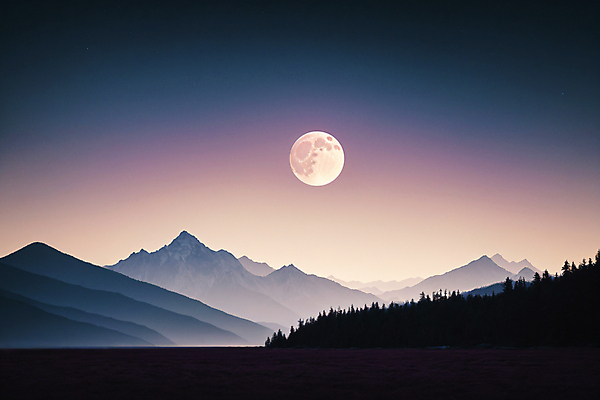 JPG 편집이미지 자연 밤하늘 산 풍경 사람없음 달 디지털합성 편집실사 AI포토 AI콘텐츠 자연요소 하늘 야간 CG 생태계 파일형식