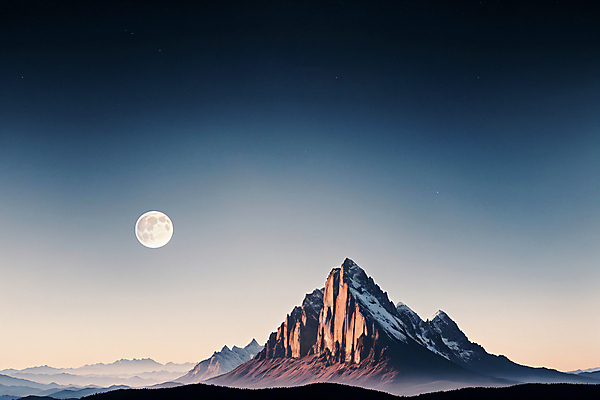 JPG 편집이미지 자연 밤하늘 산 풍경 사람없음 안개 달 디지털합성 편집실사 AI포토 AI콘텐츠 자연요소 하늘 날씨 야간 CG 생태계 파일형식