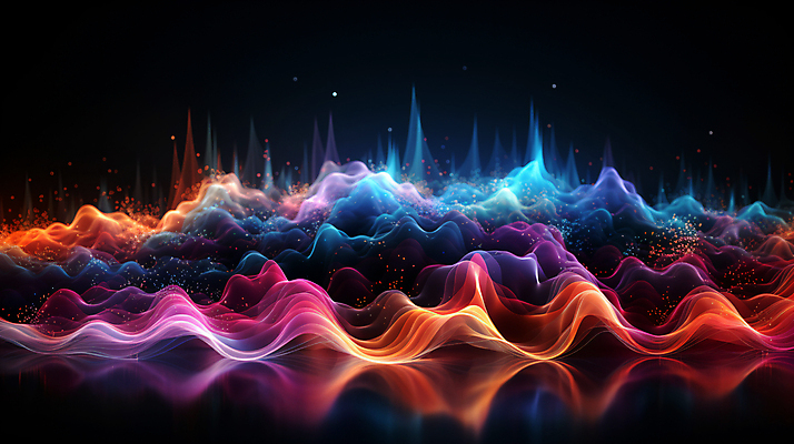 JPG 편집이미지 그래픽백그라운드 형상 사람없음 그래픽 빛 반짝임 컬러풀 맥박 진동 디지털합성 웨이브 파동 편집소스 사운드웨이브 이미지편집 편집실사 AI컴퓨터그래픽 AI콘텐츠 컬러 백그라운드 의학 모션 순간포착 소리 CG 파일형식