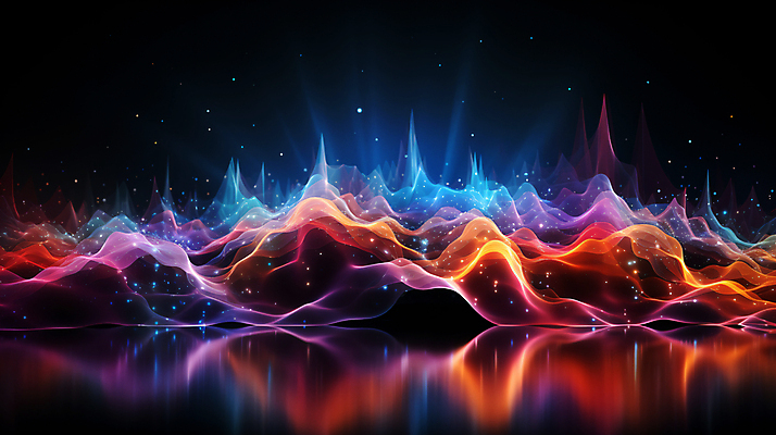 JPG 편집이미지 그래픽백그라운드 형상 사람없음 그래픽 빛 반짝임 컬러풀 맥박 진동 디지털합성 웨이브 파동 편집소스 사운드웨이브 이미지편집 편집실사 AI컴퓨터그래픽 AI콘텐츠 컬러 백그라운드 의학 모션 순간포착 소리 CG 파일형식