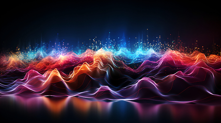 JPG 편집이미지 그래픽백그라운드 형상 사람없음 그래픽 빛 반짝임 컬러풀 맥박 진동 디지털합성 웨이브 파동 편집소스 사운드웨이브 이미지편집 편집실사 AI컴퓨터그래픽 AI콘텐츠 컬러 백그라운드 의학 모션 순간포착 소리 CG 파일형식