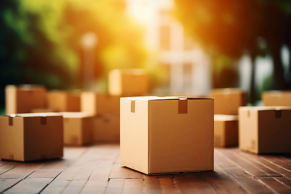 JPG 편집이미지 바닥 사람없음 야외 상자 햇빛 이사 가득함 택배 이삿짐 택배상자 편집실사 AI포토 AI콘텐츠 태양 운송업 CG 파일형식