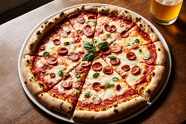 JPG 편집이미지 치즈 피자 서양음식 사람없음 바질 배달음식 페퍼로니 페퍼로니피자 편집실사 AI포토 AI콘텐츠 음식 유제품 패스트푸드 소시지 배달 CG 파일형식