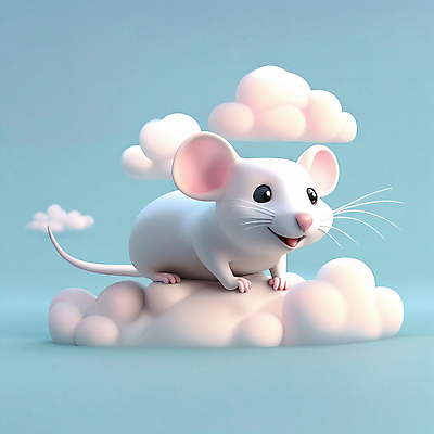 JPG 구름 편집이미지 한마리 동물캐릭터 사람없음 3D 귀여움 십이지신 쥐띠 쥐 디지털합성 십이지신캐릭터 흰쥐 편집3D AI컴퓨터그래픽 AI콘텐츠 자연요소 동물 캐릭터 1 컨셉 설치류 파일형식