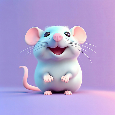JPG 편집이미지 한마리 동물캐릭터 사람없음 3D 귀여움 보라색 십이지신 쥐띠 쥐 디지털합성 십이지신캐릭터 흰쥐 편집3D AI컴퓨터그래픽 AI콘텐츠 동물 캐릭터 1 컬러 컨셉 설치류 파일형식