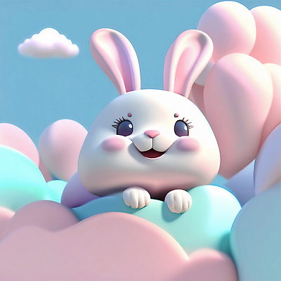 JPG 구름 편집이미지 한마리 동물캐릭터 사람없음 3D 귀여움 십이지신 토끼띠 토끼 디지털합성 십이지신캐릭터 나오기 편집3D AI컴퓨터그래픽 AI콘텐츠 자연요소 동물 캐릭터 1 컨셉 포유류 모션 반려동물 파일형식