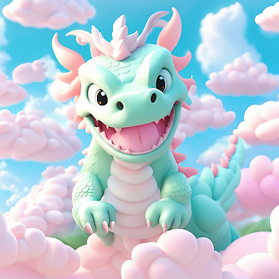 JPG 구름 편집이미지 한마리 동물캐릭터 하늘 사람없음 3D 귀여움 용띠 십이지신 용 디지털합성 십이지신캐릭터 편집3D AI컴퓨터그래픽 AI콘텐츠 자연요소 동물 캐릭터 1 컨셉 파일형식
