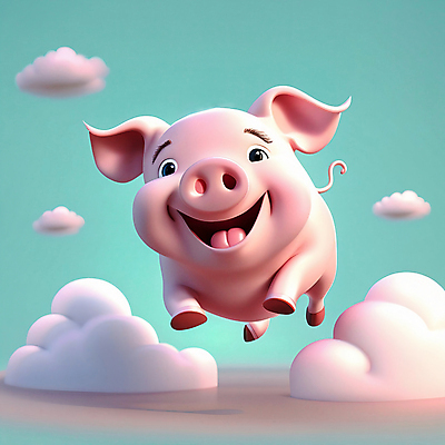JPG 구름 편집이미지 한마리 동물캐릭터 사람없음 3D 귀여움 점프 십이지신 돼지띠 돼지 디지털합성 십이지신캐릭터 편집3D AI컴퓨터그래픽 AI콘텐츠 자연요소 동물 캐릭터 1 컨셉 포유류 모션 파일형식