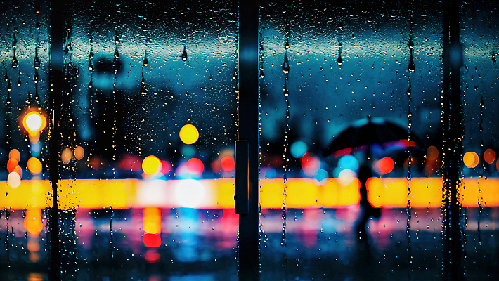 JPG 편집이미지 창문 거리 풍경 사람없음 어둠 비 보케 블러효과 편집실사 AI포토 AI콘텐츠 자연요소 날씨 CG 블러 파일형식 효과