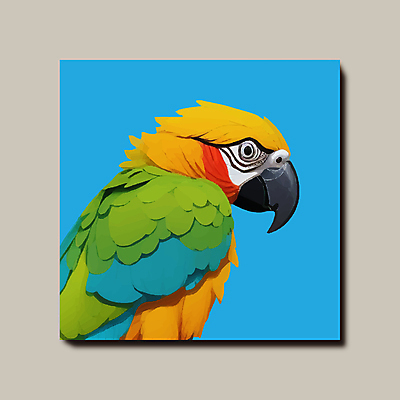 한마리 하늘색 일러스트 조류 사람없음 정사각형 앵무새 국내일러스트 AI파일 도형 동물 1 파란색 파일형식 벡터