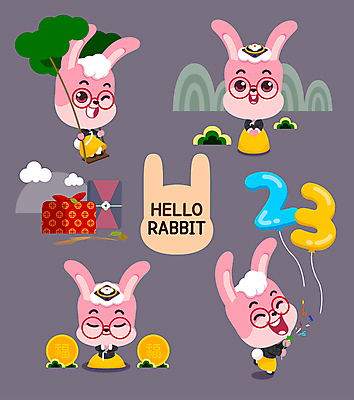 구름 명절 여러마리 일러스트 나뭇잎 산 폭죽 윙크 서기 미소 들기 사람없음 선물상자 눈감음 토끼 절 풀 한복 토끼캐릭터 보따리 풍선 그네타기 공손 나무그네 추석선물 안경낌 2023년 월간캐릭터 계묘년 일러캐릭터 AI파일 자연요소 식물 캐릭터 한국전통 전통 기념일 안경 동물캐릭터 다수 잎 포유류 모션 놀이 표정 선물 반려동물 상자 추석 인사 전통의상 연도 그네 파일형식 벡터 명절선물