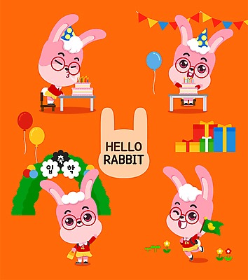 꽃 의자 여러마리 일러스트 윙크 서기 들기 앉기 사람없음 선물상자 손들기 새싹 눈감음 점프 고깔모자 깃발 토끼 생일케이크 책상 토끼캐릭터 입학 손인사 풍선 가랜드 안경낌 바람불기 월간캐릭터 계묘년 일러캐릭터 AI파일 식물 캐릭터 모자_잡화 교육 안경 동물캐릭터 가구 다수 포유류 모션 표정 선물 반려동물 상자 케이크 인사 불기 파티용품 파일형식 벡터 2023년