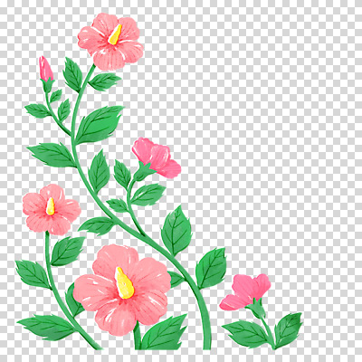 편집이미지 줄기 분홍색 잎 누끼 사람없음 무궁화 PNG 식물 꽃 컬러 파일형식