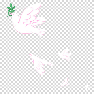 편집이미지 잎 여러마리 누끼 사람없음 평화 흰색 비행 물기 비둘기 새떼 PNG 식물 컬러 다수 컨셉 모션 조류 파일형식