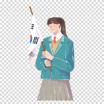 편집이미지 학생 여자 교복 청소년 한명 들기 누끼 상반신 눈감음 기도 깃발 태극기 현충일 PNG 추모 십대여자한명만 호국보훈의달 1 옷 기념일 모션 사람 국기 6월 여자한명만 십대여자만 파일형식