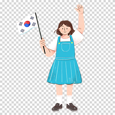 전신 편집이미지 여자 어린이 한명 들기 누끼 소녀 손들기 만세 깃발 태극기 삼일절 PNG 소녀한명만 만세운동 1 모션 사람 공휴일 국기 국경일 독립운동 여자한명만 소녀만 파일형식