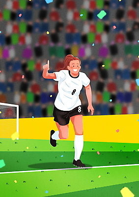 전신 PSD 여자 유니폼 일러스트 축구선수 한명 웃음 손짓 경기 성인 달리기 축구 경기장 가리킴 군중 축구장 꽃가루 축구복 축구경기 세레모니 성인여자한명만 국내일러스트 1 옷 스포츠 스포츠시설 모션 운동선수 표정 사람 운동복 구기 가루 여자한명만 성인여자만 파일형식