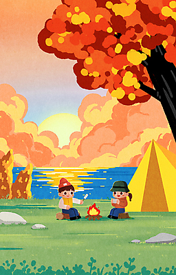 전신 PSD 구름 커플 여자 남자 여유 바다 일러스트 단풍나무 휴식 텐트 들기 앉기 풍경 성인 두명 태양 일몰 캠핑 머그컵 가을 바위 모닥불 캠핑장 힐링 통나무 감성 나무밑둥 마시멜로우 성인만 국내일러스트 자연요소 나무 계절 감정 컨셉 단풍 관계 모션 불 레저 디저트 캠핑도구 사람 컵 노을 돌_바위 파일형식