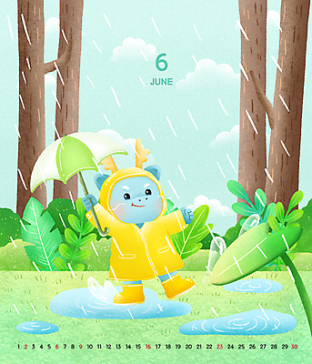 PSD 나무 잎 일러스트 우산 장난 서기 들기 사람없음 초록색 달력 용띠 용 풀 비 6월 십이지신캐릭터 튀는물 웅덩이 우비 용캐릭터 용띠해 2024년 갑진년 국내일러스트 일러캐릭터 자연요소 식물 캐릭터 옷 컬러 모션 날씨 십이지신 날짜 연도 액체표현 스플래쉬 파일형식