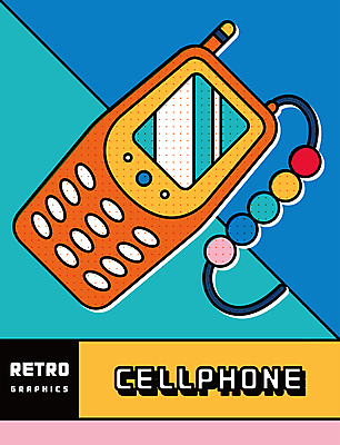 포스터 일러스트 장신구 버튼 사람없음 스마트폰 컬러풀 장난감 구슬 오브젝트 복고 팝아트 뉴트로 국내일러스트 AI파일 컬러 핸드폰 스마트기기 그림 파일형식 벡터