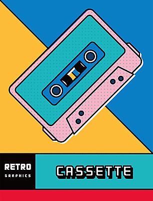 포스터 일러스트 사람없음 컬러풀 카세트테이프 오브젝트 복고 팝아트 뉴트로 국내일러스트 AI파일 컬러 그림 파일형식 벡터
