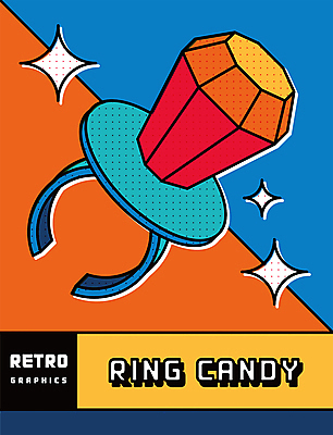 포스터 일러스트 디저트 사탕 사람없음 반짝임 컬러풀 장난감 반지 보석 오브젝트 복고 팝아트 우비 뉴트로 국내일러스트 AI파일 옷 음식 컬러 장신구 모션 광석 그림 파일형식 벡터