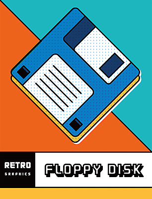 포스터 일러스트 사람없음 컬러풀 플로피디스크 오브젝트 복고 팝아트 뉴트로 국내일러스트 AI파일 컬러 그림 파일형식 벡터