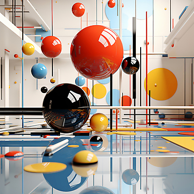 JPG 편집이미지 공 추상 사람없음 그래픽 컬러풀 반사 3D 공간 원형 구슬 디지털합성 직선 기하학 입체도형 편집소스 이미지편집 편집3D AI컴퓨터그래픽 AI콘텐츠 도형 선 컬러 무늬 입체 파일형식