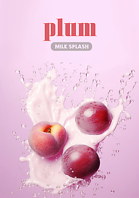 PSD 편집이미지 사람없음 보라색 우유 물방울 뿌리기 튀는물 자두 파스텔톤 스플래쉬 이미지편집 컬러 과일 모션 유제품 액체표현 파일형식