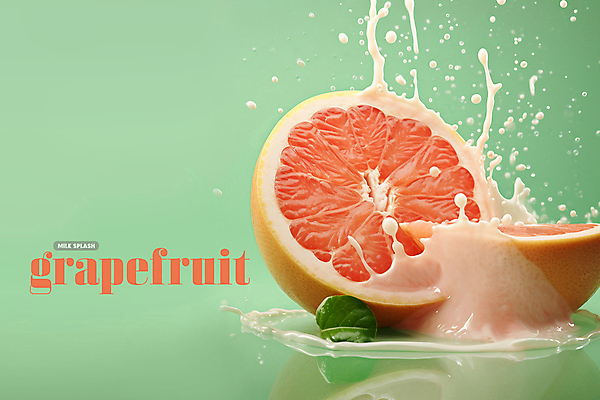 PSD 편집이미지 잎 사람없음 연두색 우유 물방울 뿌리기 자몽 튀는물 파스텔톤 스플래쉬 이미지편집 식물 컬러 과일 모션 유제품 초록색 액체표현 파일형식