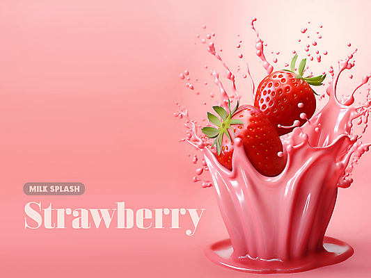 PSD 편집이미지 분홍색 딸기 사람없음 물방울 뿌리기 튀는물 스플래쉬 이미지편집 컬러 과일 모션 액체표현 파일형식
