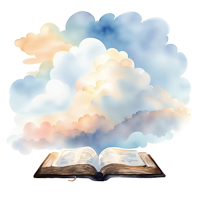 PSD 구름 기독교 일러스트 수채화 사람없음 책 컬러풀 성경 국내일러스트 자연요소 종교 컬러 종교용품 파일형식
