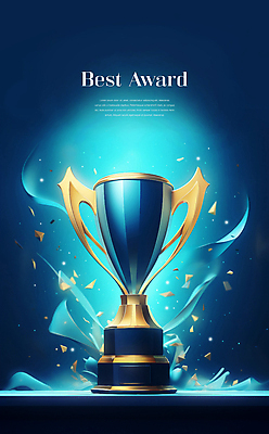 PSD 편집이미지 이벤트 사람없음 그래픽 파란색 빛 반짝임 트로피 오브젝트 눈부심 시상 시상식 이미지편집 컬러 모션 상_우승 파일형식