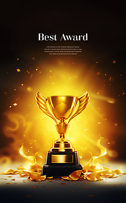 PSD 편집이미지 리본 이벤트 사람없음 그래픽 빛 반짝임 금색 트로피 오브젝트 눈부심 시상 시상식 이미지편집 컬러 모션 상_우승 파일형식