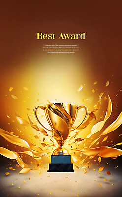 PSD 편집이미지 리본 이벤트 사람없음 그래픽 빛 반짝임 금색 트로피 오브젝트 꽃가루 눈부심 시상 시상식 이미지편집 컬러 모션 가루 상_우승 파일형식