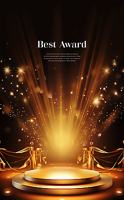 PSD 편집이미지 이벤트 사람없음 그래픽 빛 반짝임 금색 무대 오브젝트 눈부심 시상 시상대 시상식 이미지편집 컬러 모션 파일형식