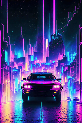 JPG 편집이미지 도로 선 자동차 하늘 미래 거리 빌딩 사람없음 컬러풀 태양 도시 네온 형광 이미지편집 편집실사 AI컴퓨터그래픽 AI콘텐츠 자연요소 길 육상교통 컬러 컨셉 교통시설 건물 빛 CG 파일형식