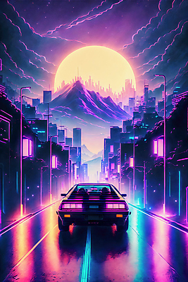 JPG 구름 편집이미지 도로 선 자동차 하늘 미래 산 거리 사람없음 건물 컬러풀 태양 도시 네온 형광 이미지편집 편집실사 AI컴퓨터그래픽 AI콘텐츠 자연요소 건축물 길 육상교통 컬러 컨셉 교통시설 빛 CG 파일형식