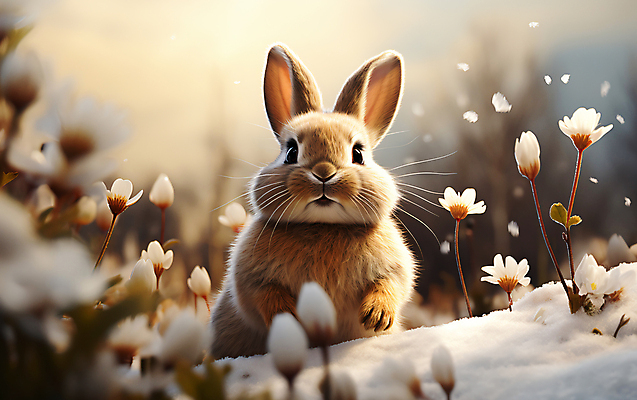 JPG 편집이미지 꽃잎 꽃 설경 사람없음 설원 나뭇가지 토끼 디지털합성 눈내림 편집소스 눈덮임 편집실사 AI포토 AI콘텐츠 나무 식물 컨셉 겨울 포유류 눈_날씨 풍경 반려동물 CG 파일형식