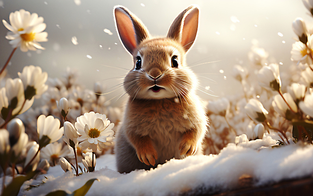 JPG 편집이미지 꽃잎 꽃 설경 사람없음 설원 토끼 디지털합성 눈내림 편집소스 눈덮임 편집실사 AI포토 AI콘텐츠 식물 컨셉 겨울 포유류 눈_날씨 풍경 반려동물 CG 파일형식