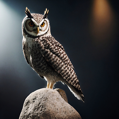 JPG 편집이미지 사람없음 갈색 검은색 돌_바위 디지털합성 부엉이 편집소스 편집실사 AI컴퓨터그래픽 AI콘텐츠 컬러 조류 CG 파일형식