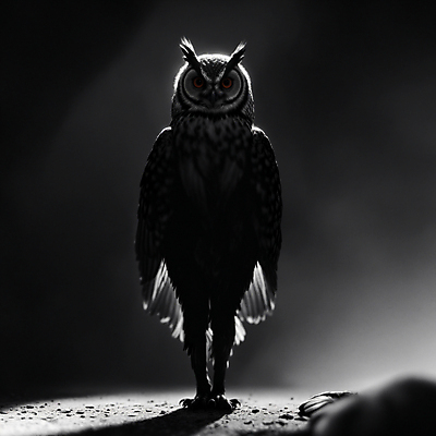 JPG 편집이미지 흑백 서기 사람없음 검은색 돌_바위 디지털합성 부엉이 편집소스 편집실사 AI컴퓨터그래픽 AI콘텐츠 컬러 모션 조류 촬영기법 CG 파일형식