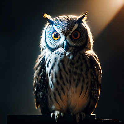 JPG 편집이미지 사람없음 검은색 디지털합성 부엉이 편집소스 편집실사 AI컴퓨터그래픽 AI콘텐츠 컬러 조류 CG 파일형식