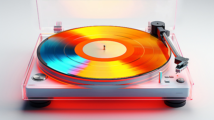 JPG 편집이미지 사람없음 빛 컬러풀 주황색 디지털합성 오브젝트 네온 턴테이블 편집소스 편집실사 AI포토 AI콘텐츠 컬러 CG 파일형식