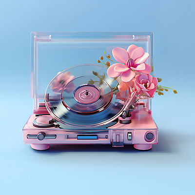 JPG 편집이미지 꽃 분홍색 하늘색 사람없음 투명 디지털합성 오브젝트 턴테이블 편집소스 편집실사 AI포토 AI콘텐츠 식물 컬러 파란색 CG 파일형식